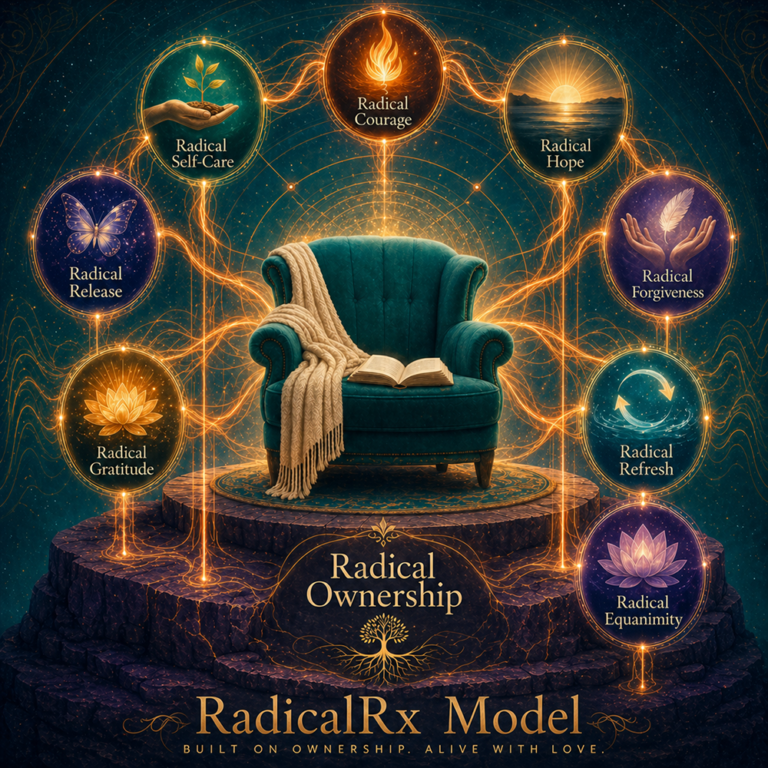 RadicalRx Model : Foundation - Radical Ownership; Harmonics - Radical Love; Pillars - Eight Frequencies of Change